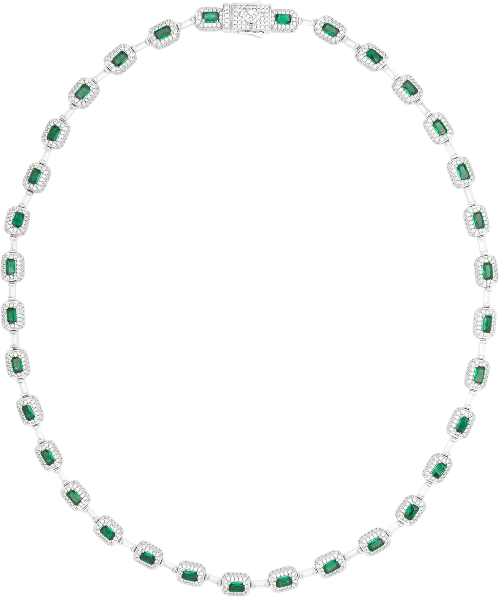 Collar Lumina Emerald Silver