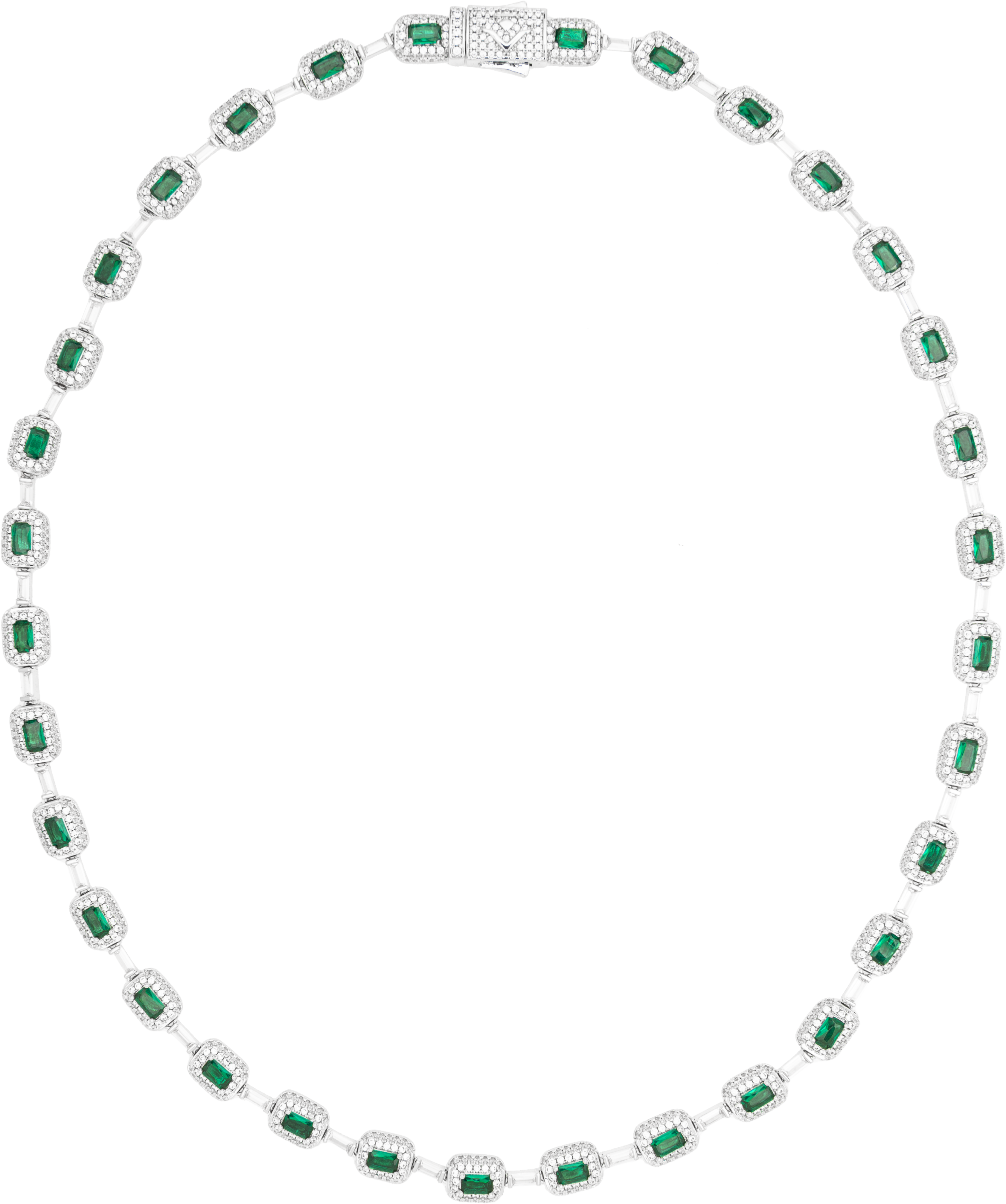 Collar Lumina Emerald Silver