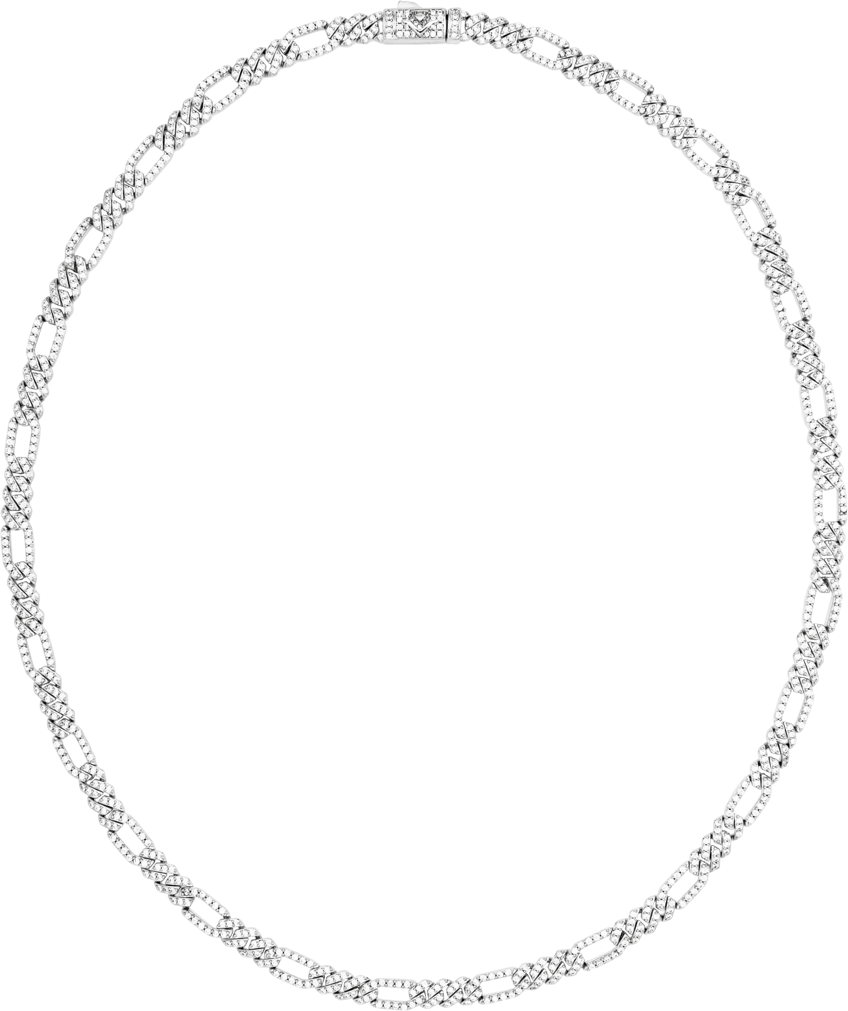 Collar Lumina Cubana Combinada Silver