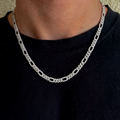 Collar Lumina Cubana Combinada Silver