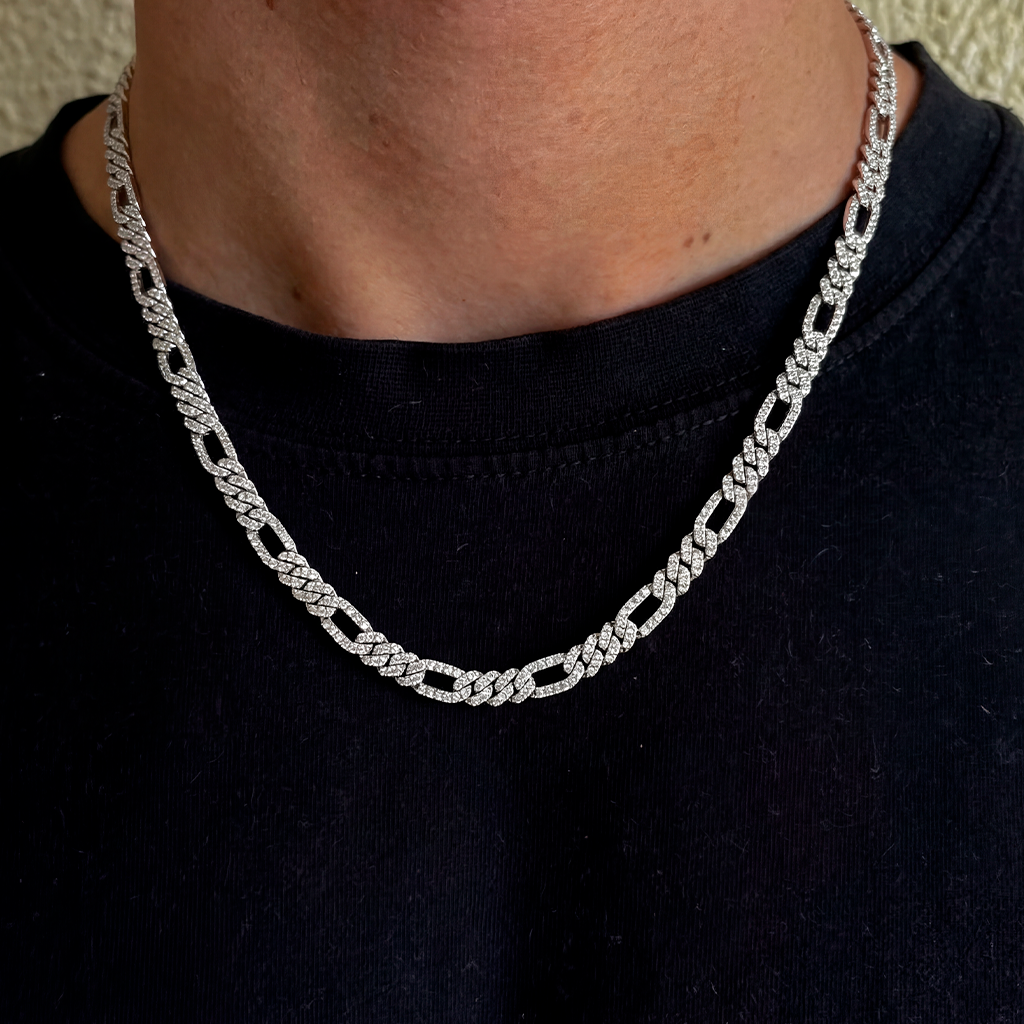 Collar Lumina Cubana Combinada Silver