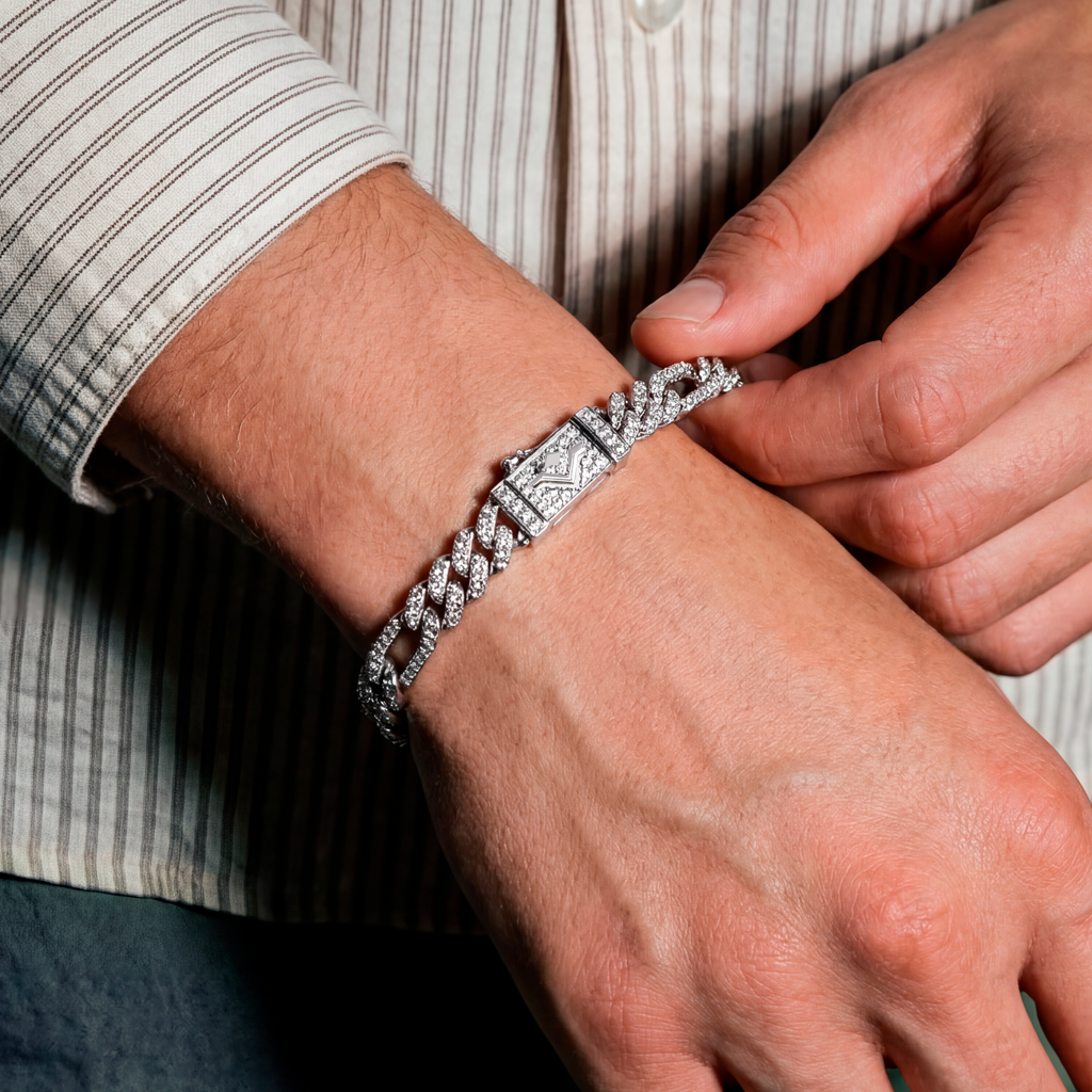 Pulsera Lumina Cubana Combinada Silver