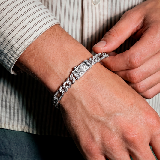 Pulsera Lumina Cubana Combinada Silver