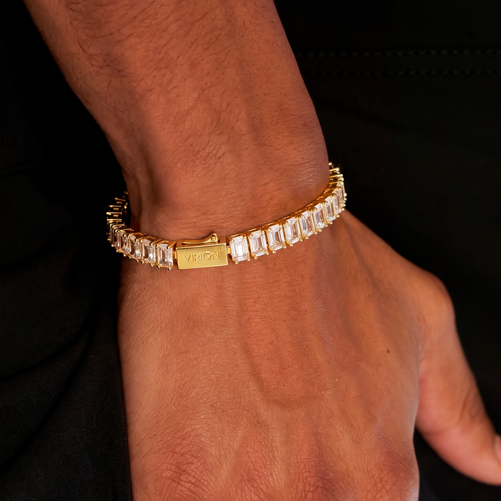Pulsera Lumina Tennis Cube Gold