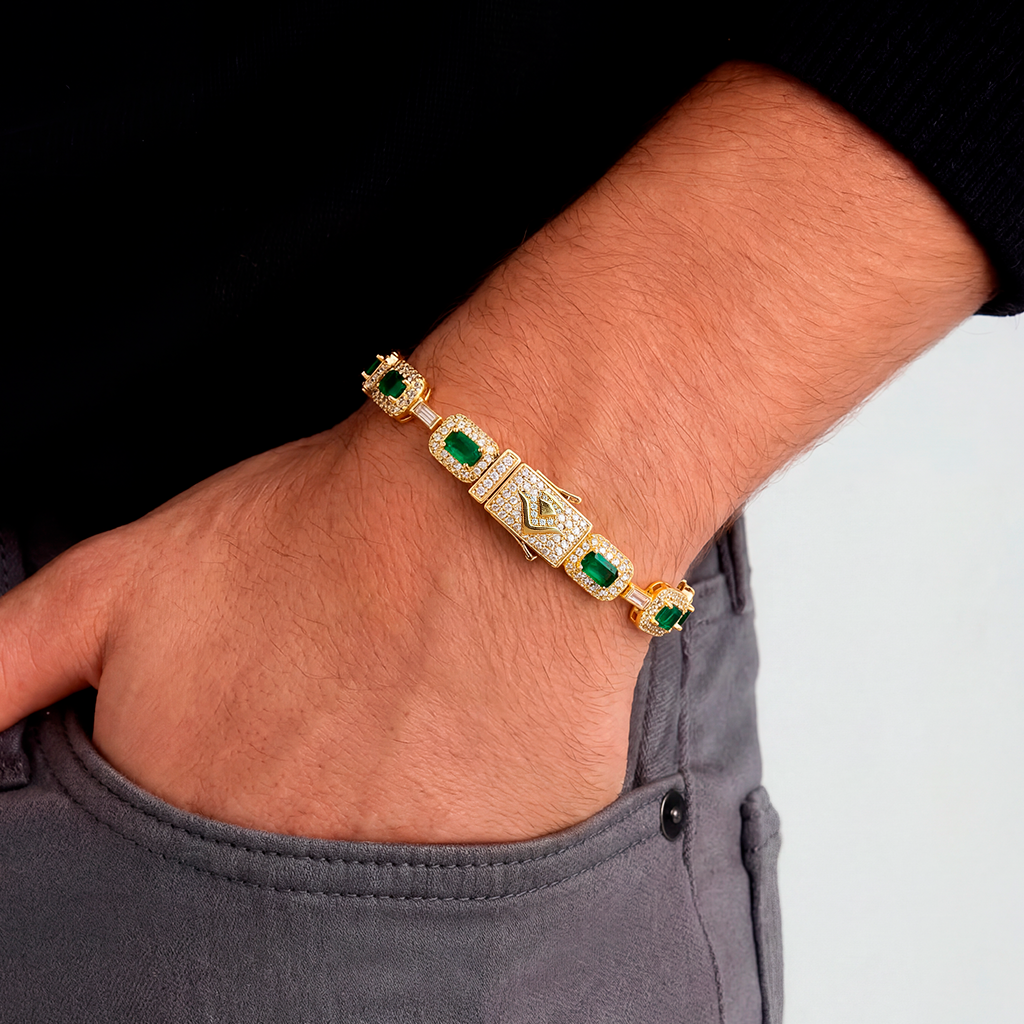 Pulsera Lumina Emerald Gold