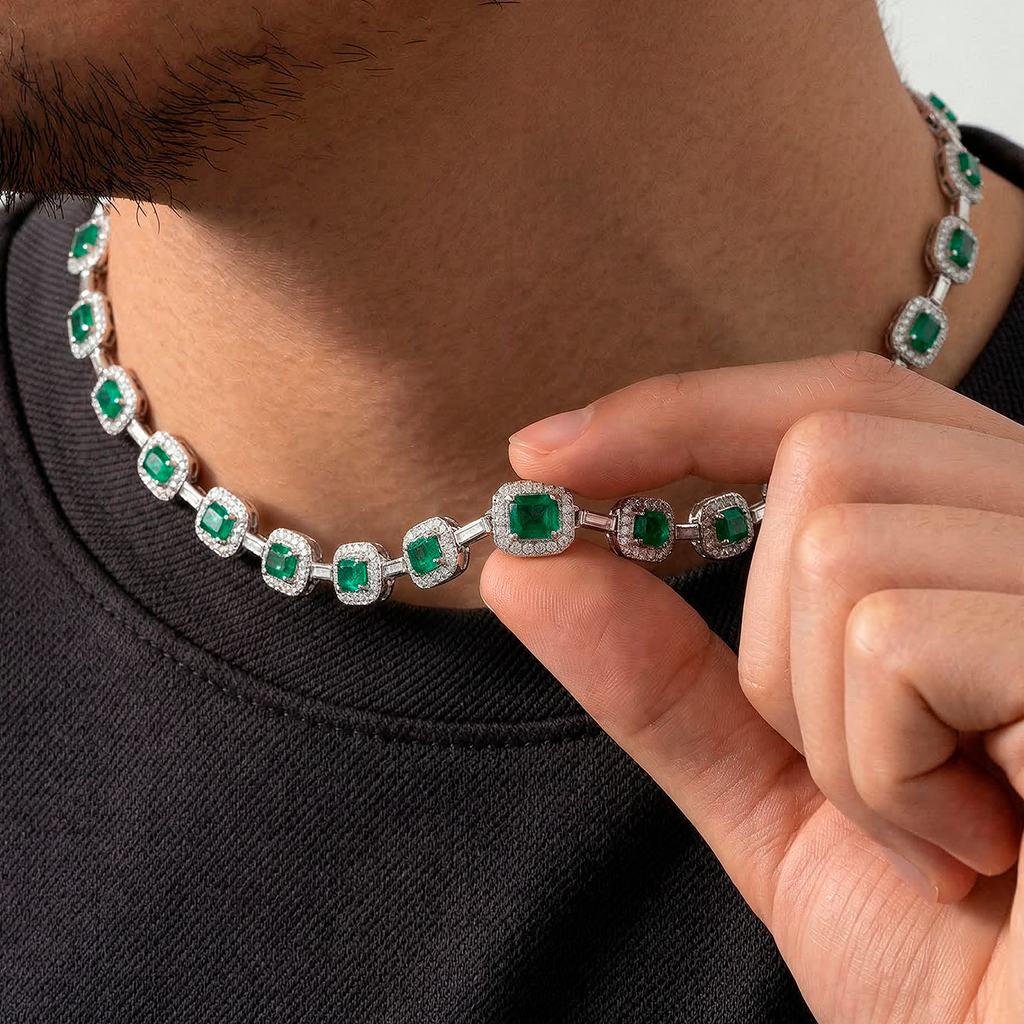 Collar Lumina Emerald Silver
