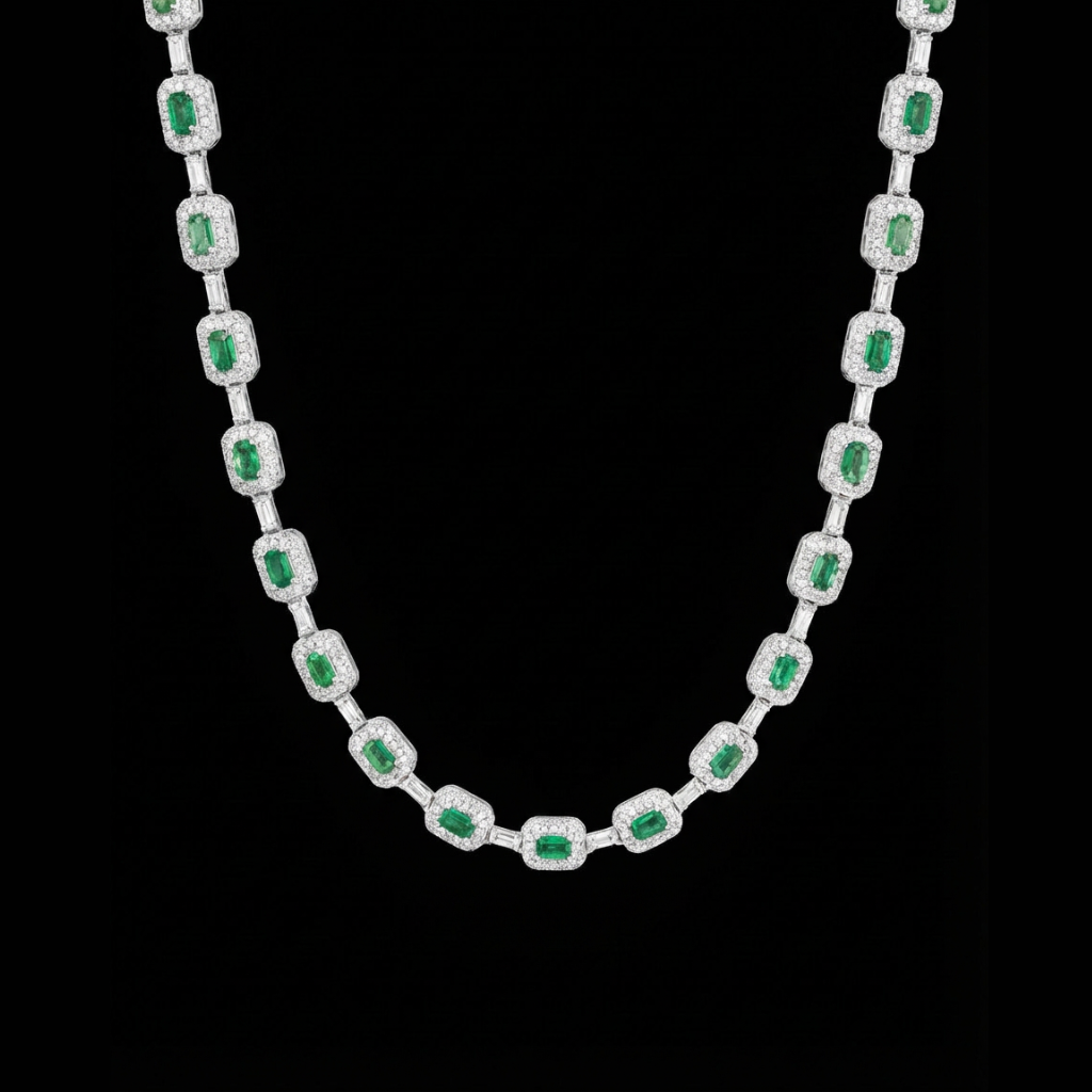 Collar Lumina Emerald Silver