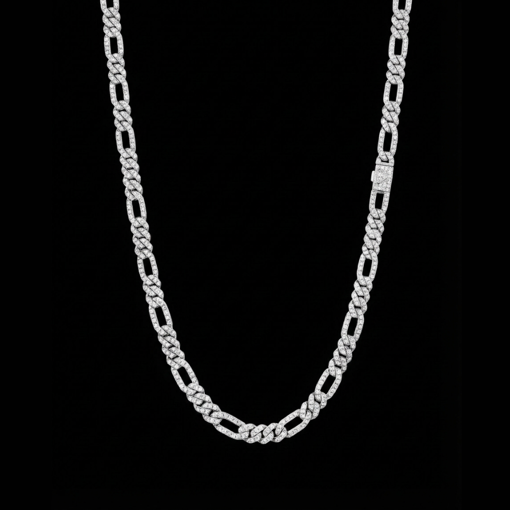 Collar Lumina Cubana Combinada Silver