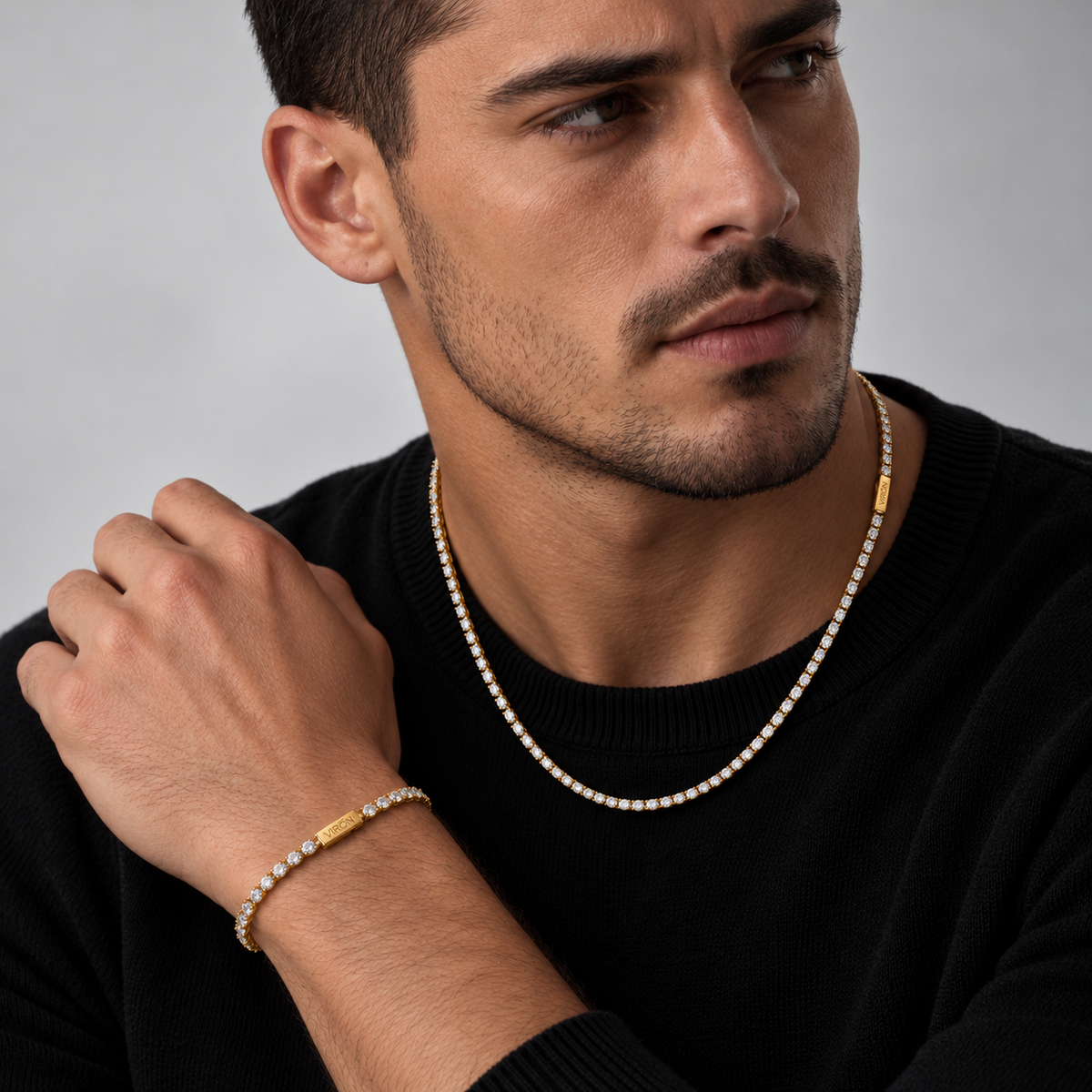 Conjunto Tennis Gold 3mm
