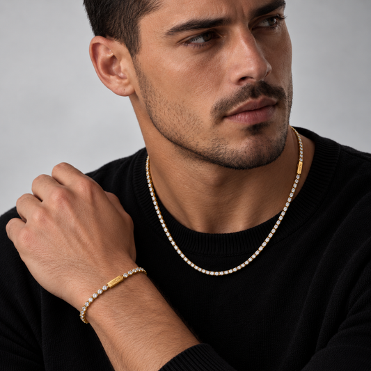 Conjunto Tennis Gold 3mm