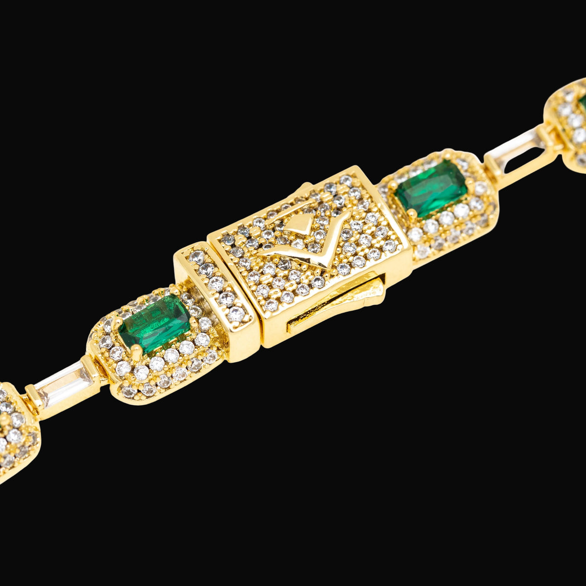 Pulsera Lumina Emerald Gold
