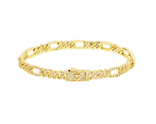 Pulsera Lumina Cubana Combinada Gold