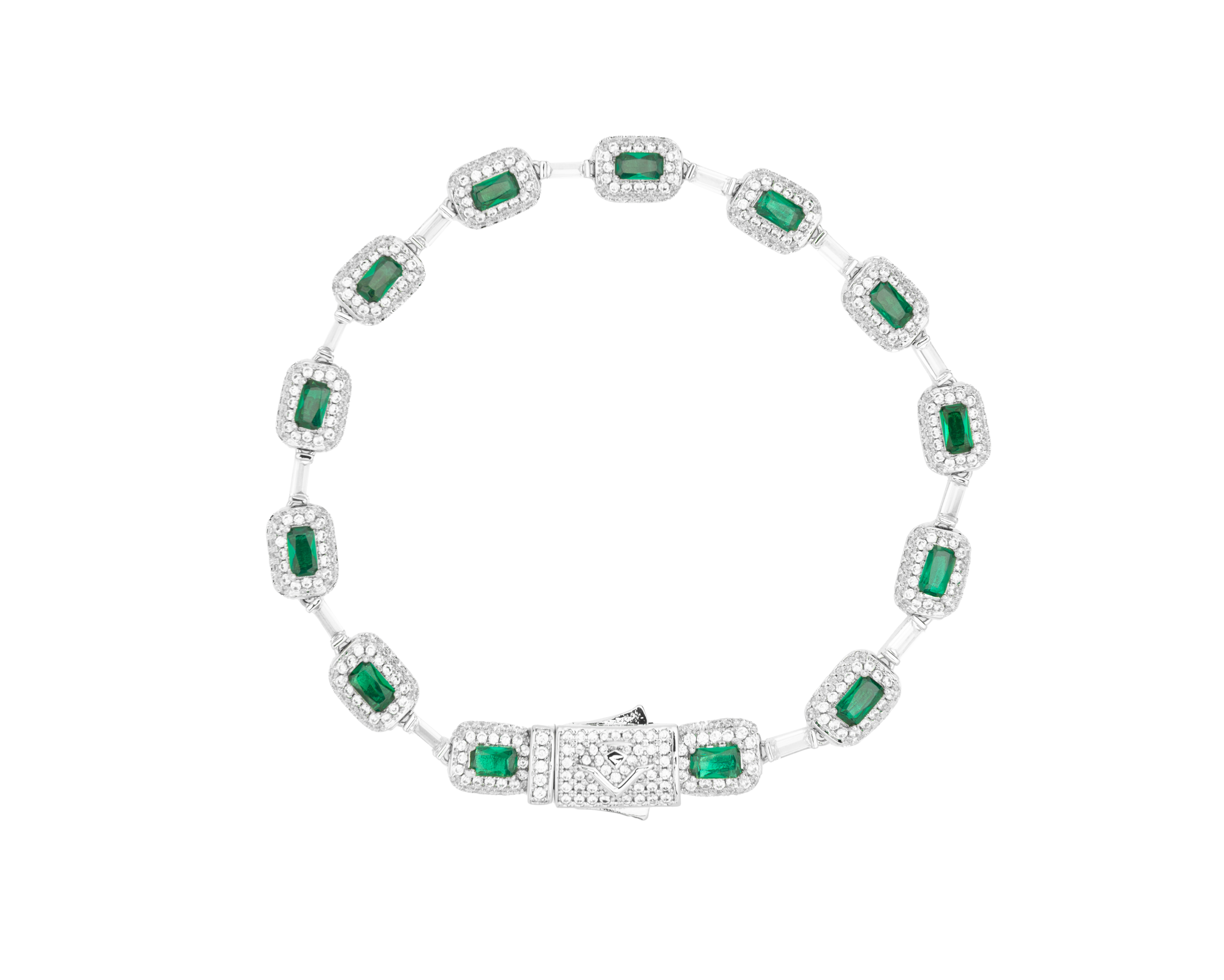 Pulsera Lumina Emerald Silver